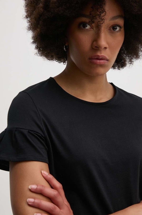 Βαμβακερό μπλουζάκι United Colors of Benetton μαύρο 3096D107T