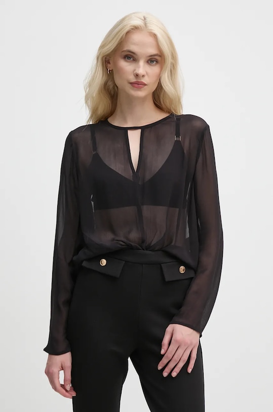 Halenka United Colors of Benetton hladký černá 5TDEDQ09H