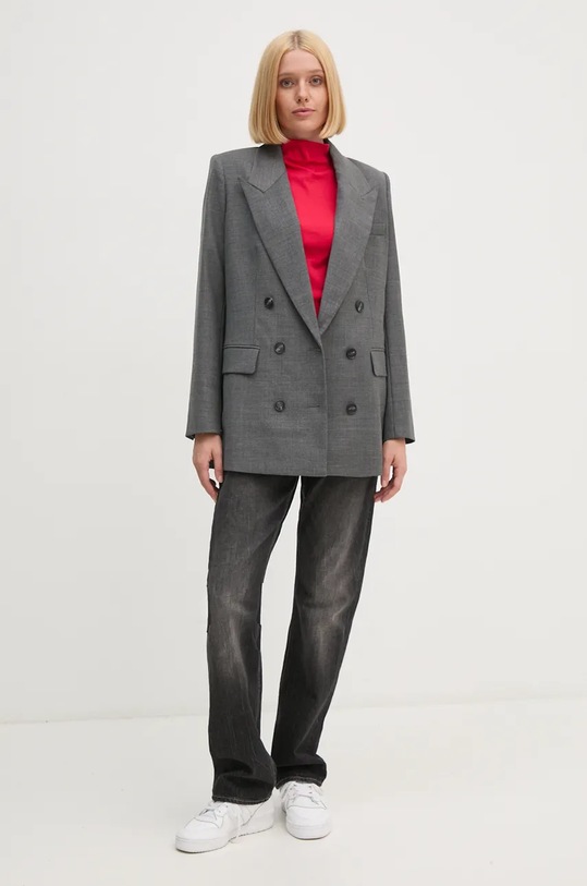 United Colors of Benetton bluzka bawełniana 3VAZD2012 różowy AW24