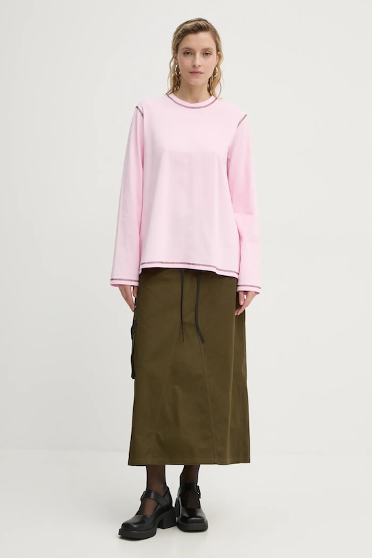 Хлопковый лонгслив Résumé CamRS 222301210 розовый AW24