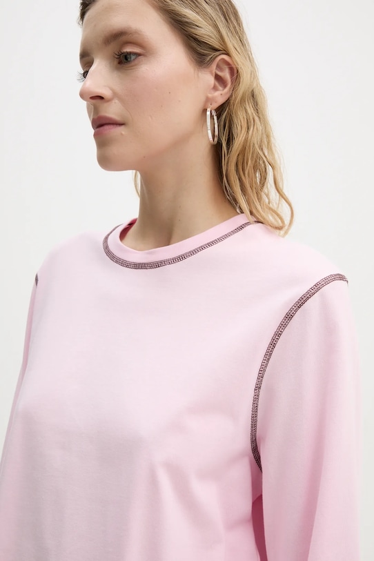 Хлопковый лонгслив Résumé CamRS розовый 222301210