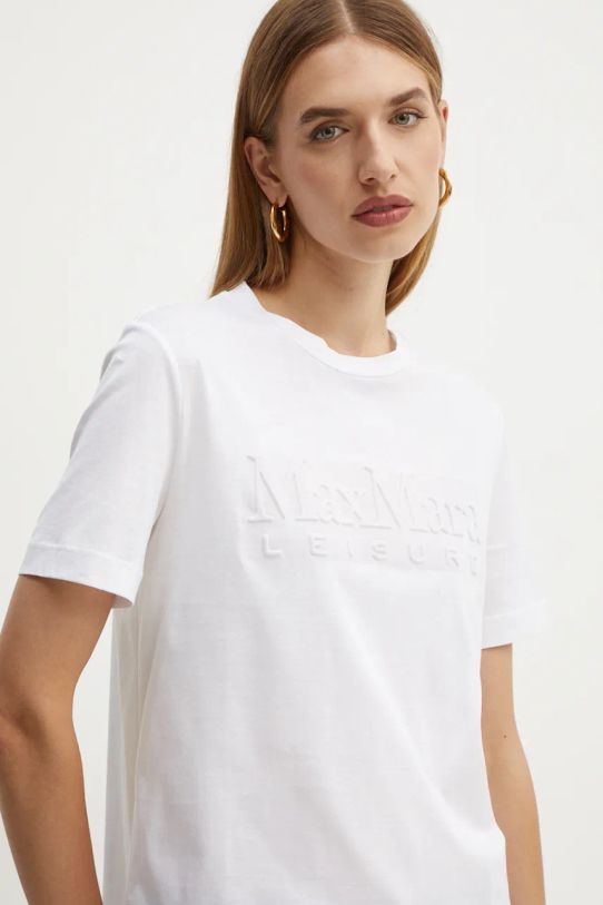 Max Mara Leisure t-shirt bawełniany biały 2426946038600