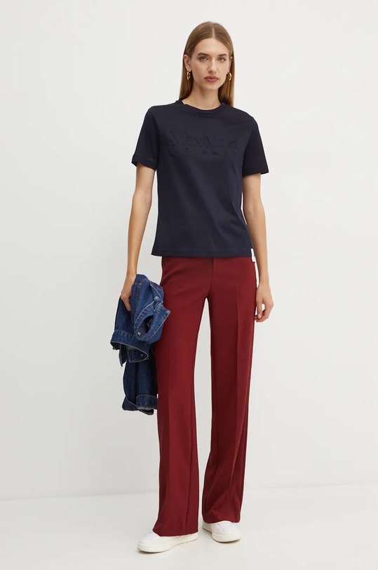 Max Mara Leisure tricou din bumbac 2426946038600 bleumarin AW24