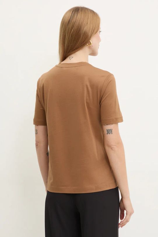 Odzież Max Mara Leisure t-shirt bawełniany 2426946038600 brązowy