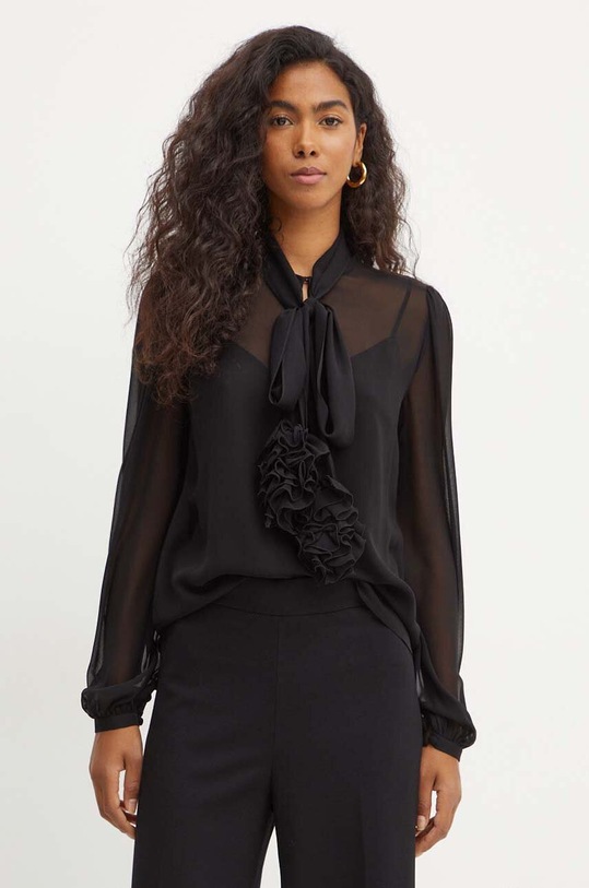 Hedvábná halenka Luisa Spagnoli LOLA hladký černá 541186