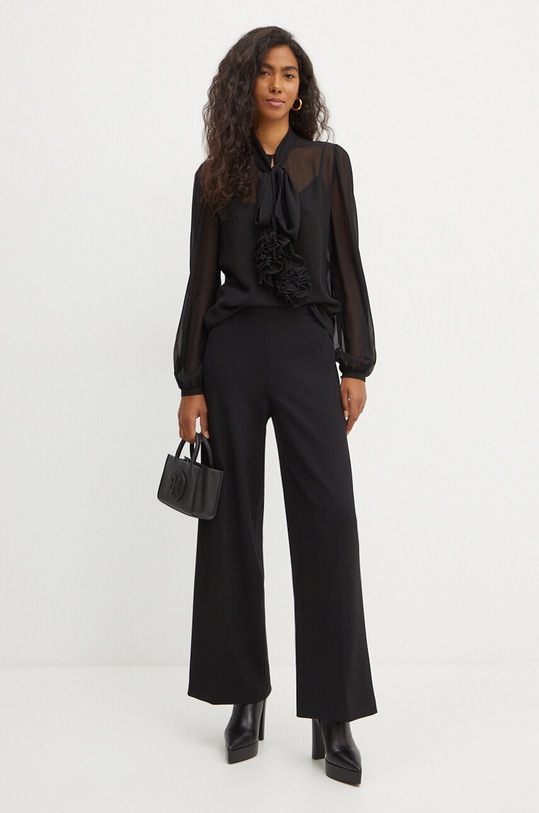 Hedvábná halenka Luisa Spagnoli LOLA 541186 černá AW24