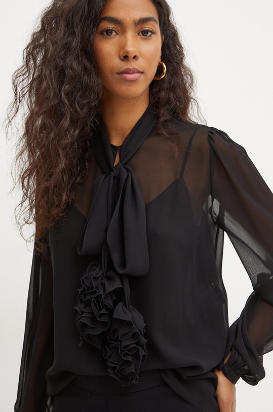 Hedvábná halenka Luisa Spagnoli LOLA černá 541186