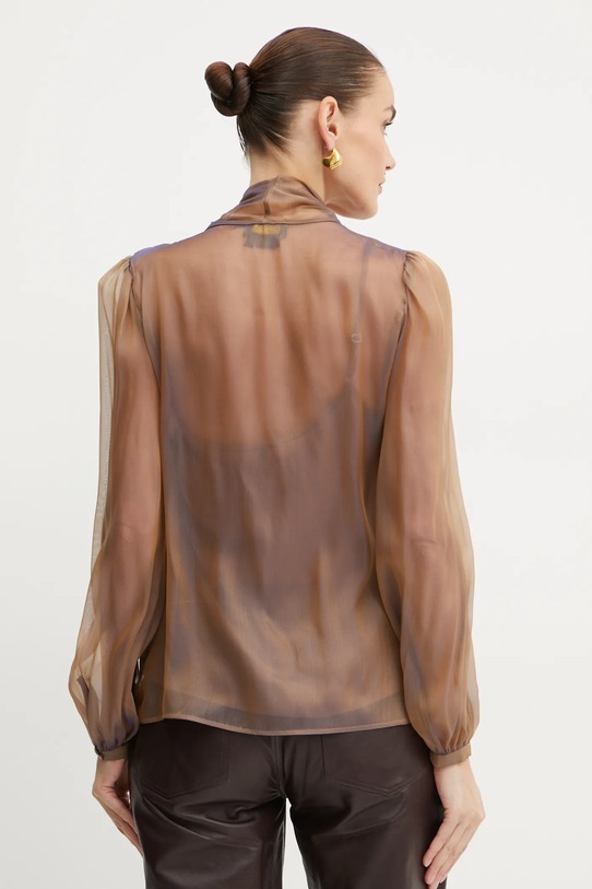Abbigliamento Luisa Spagnoli maglietta in seta LOL 541492 marrone