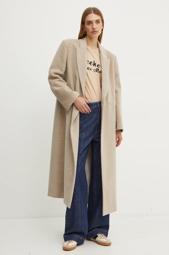 Weekend Max Mara longsleeve din bumbac 2425946022600 bej AW24