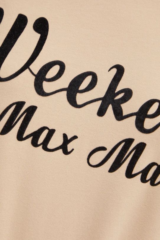 Bavlnené tričko s dlhým rukávom Weekend Max Mara 2425946022600 béžová