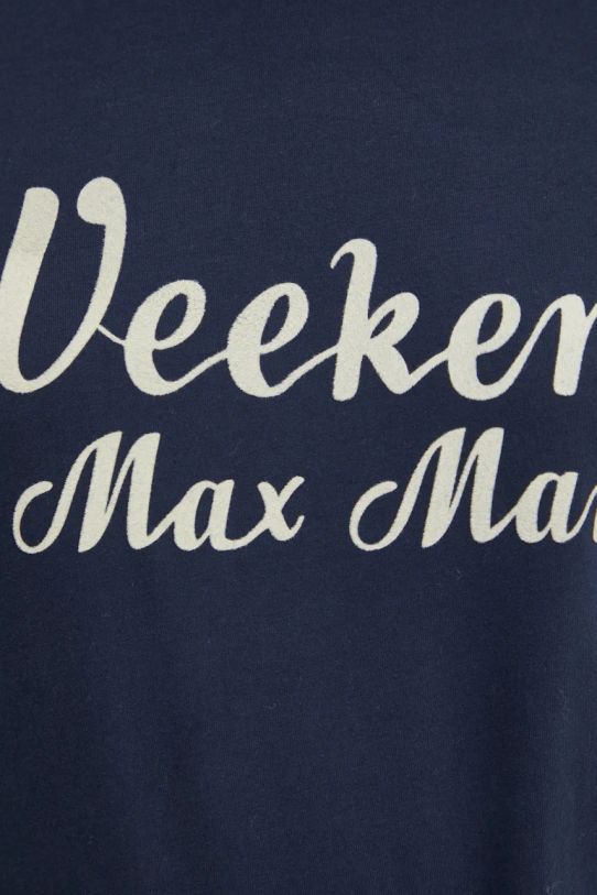 Bavlnené tričko s dlhým rukávom Weekend Max Mara 2425946022600 tmavomodrá