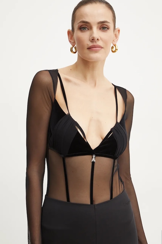 Боді Patrizia Pepe довгий чорний 2M4400.J230