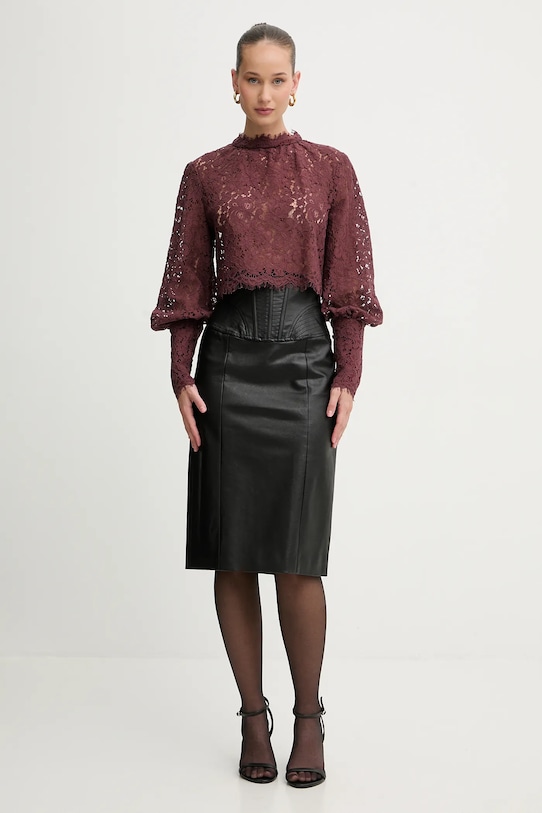 Bardot bluzka LACE GEORGIA 57501TB bordowy AW24