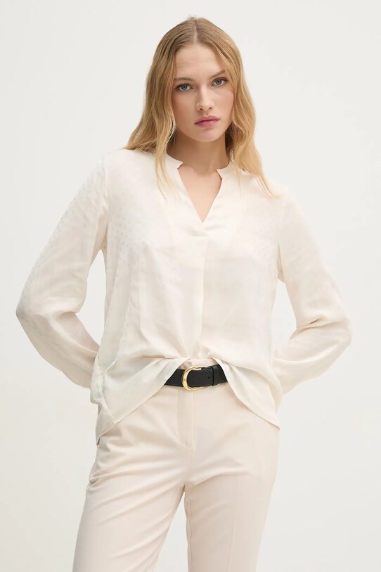 Блузка United Colors of Benetton візерунок бежевий 58B2DQ007