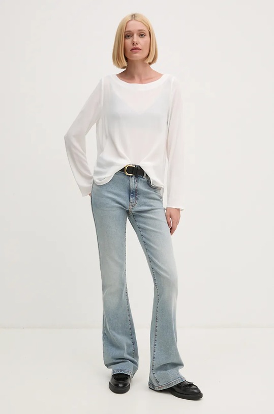 Sisley bluză 5ZMZLQ07S alb AW24