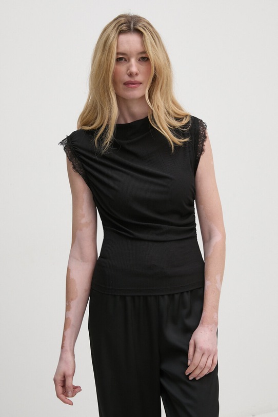 Sisley bluza uni negru 3XZUL105Y