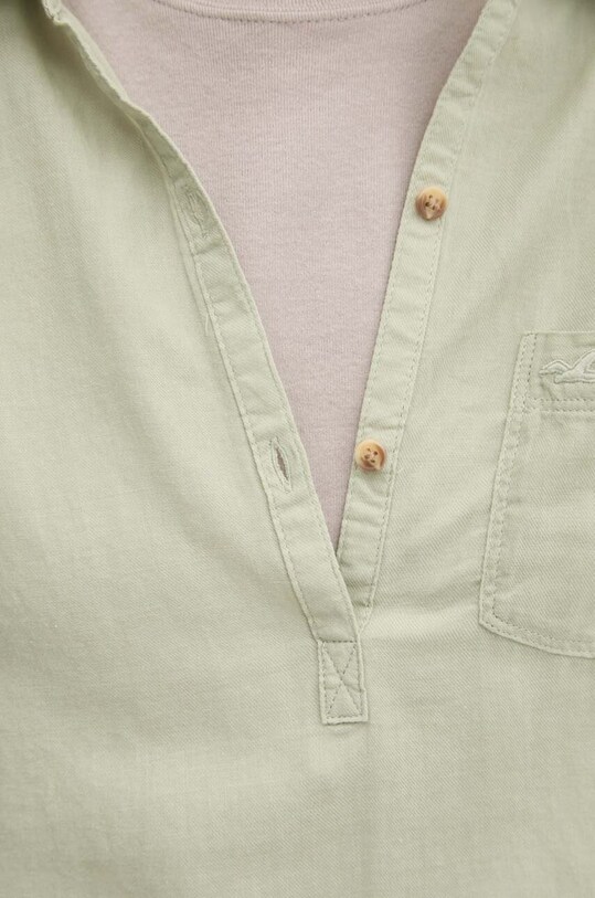 Памучна риза Hollister Co. KI340.3262.320 зелен