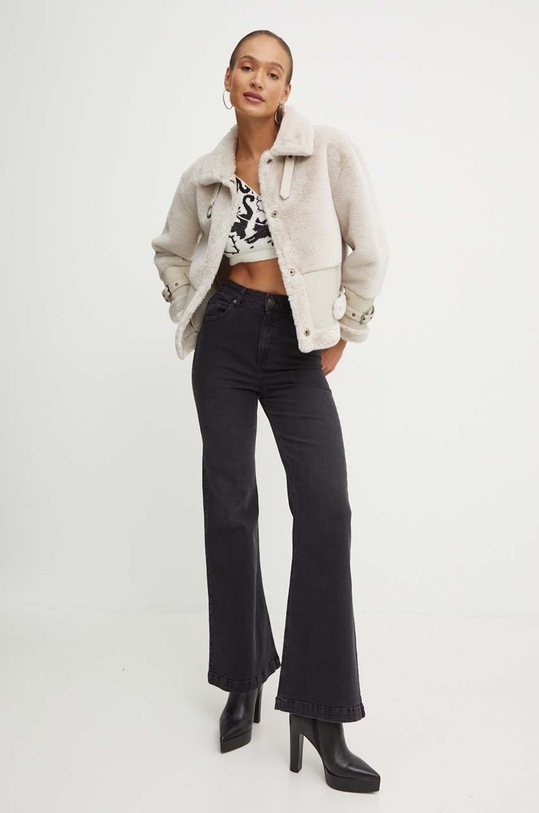 Top s příměsí kašmíru Twinset Marco Rambaldi x Treeblend 242TP3401 béžová AW24