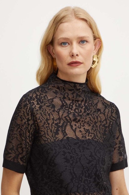 Twinset camicetta con aggiunta di lana regolare nero 242TP3010