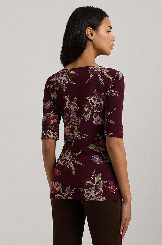 Βαμβακερή μπλούζα Lauren Ralph Lauren 200951317 μπορντό SS25