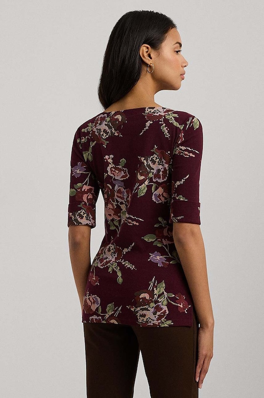Бавовняна блузка Lauren Ralph Lauren 200951317 бордо SS25