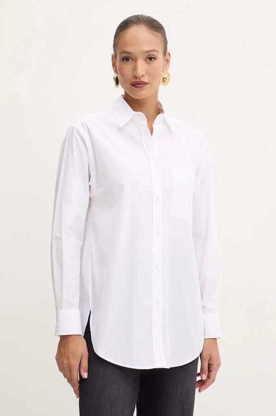 Bombažna srajca Boss Orange Dolg bela 50524226