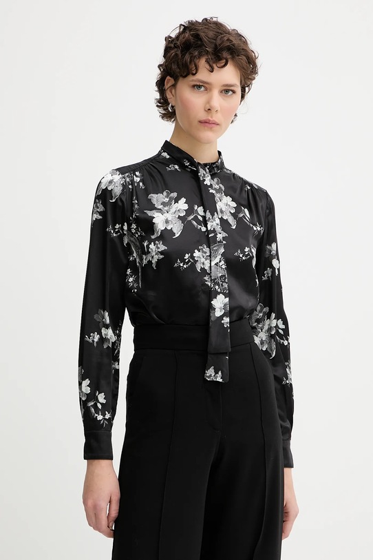 AllSaints camasa cu matase TONI IONA SHIRT cu modele negru W001PA