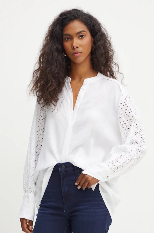 BOSS koszula lniana casual biały 50512761