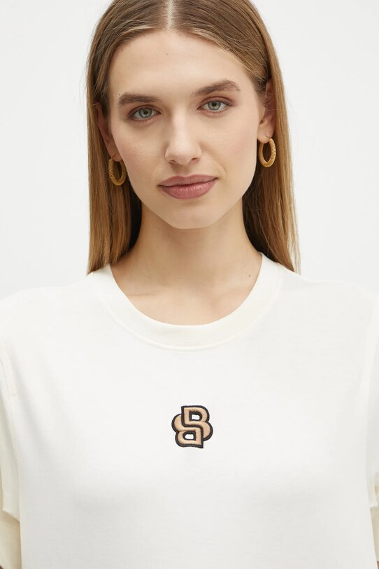 BOSS t-shirt bawełniany beżowy 50526205