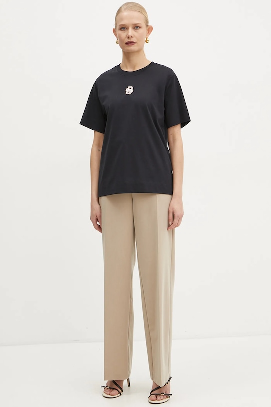 BOSS t-shirt bawełniany 50526205 czarny AW24