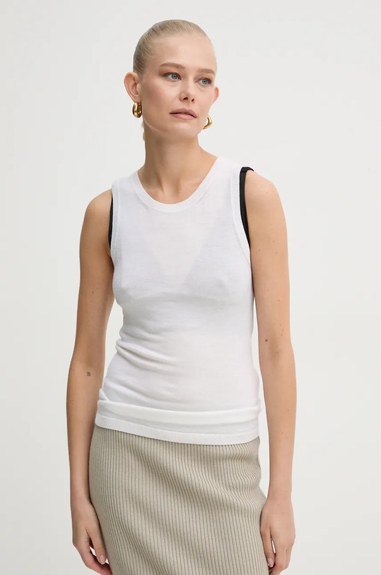 AERON tricou de lana uni bej CRTO546528