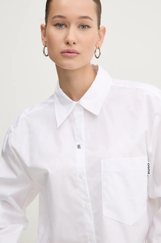 Bavlněná košile HUGO bílá 50523420
