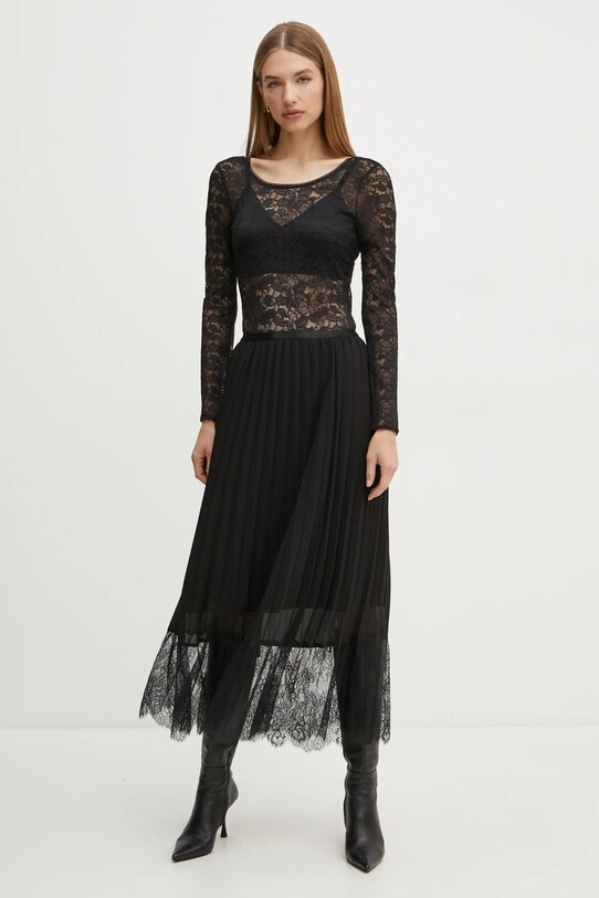 Лонгслів з домішкою вовни Morgan TLACE TLACE чорний AW24