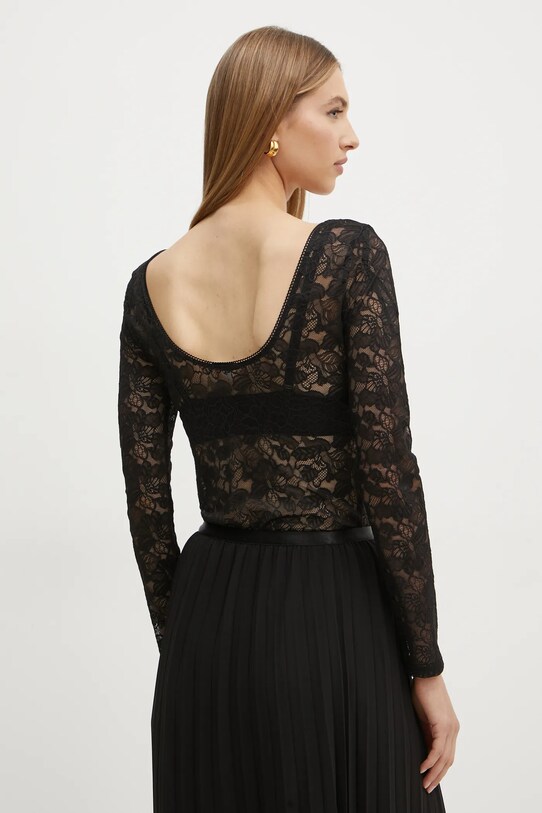 Одяг Лонгслів з домішкою вовни Morgan TLACE TLACE чорний