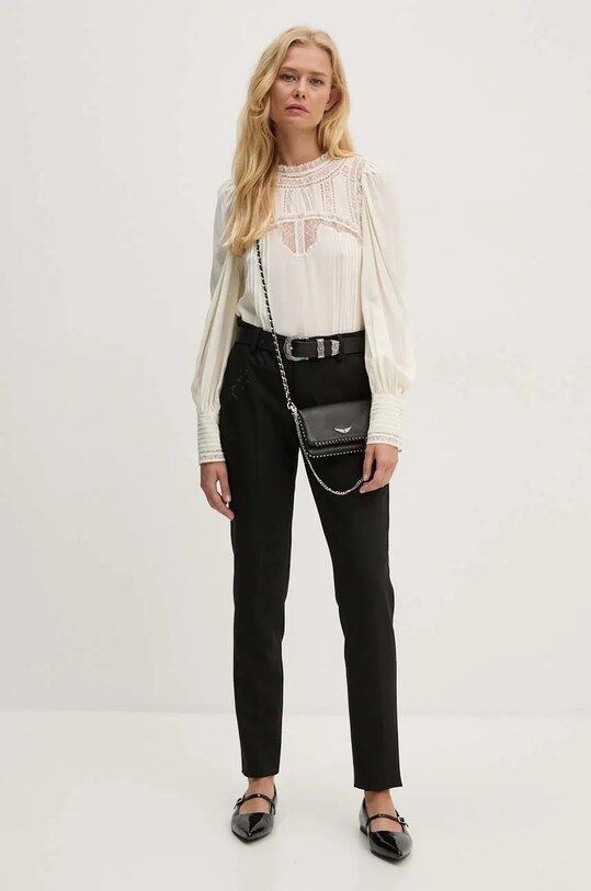 Μεταξωτή μπλούζα ZADIG&VOLTAIRE WWSH00585 μπεζ AW24