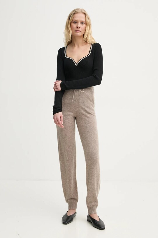 FROM FUTURE pulover de lana WTO02321 negru SS25