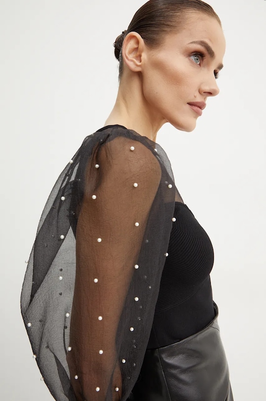 Karl Lagerfeld bluzka długi czarny 246W2004