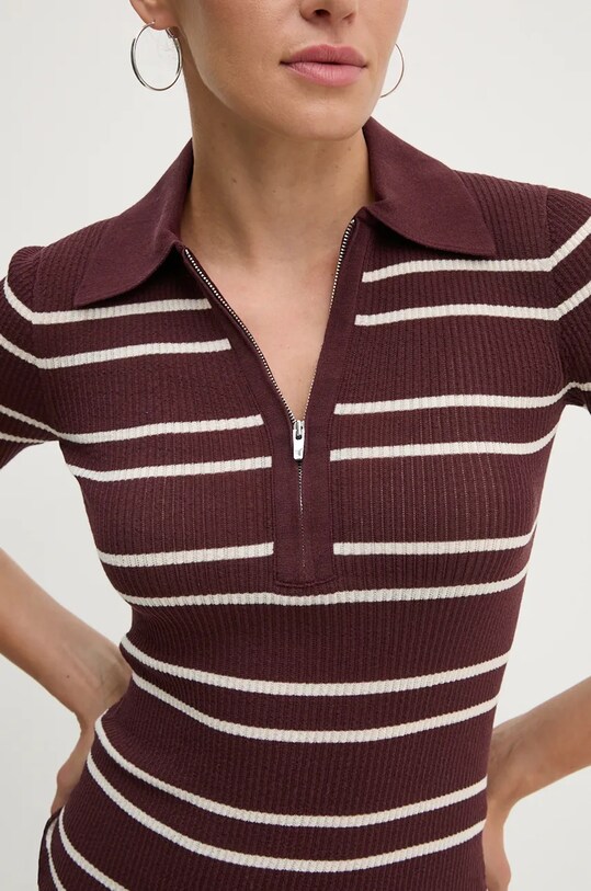Sveter A.L.C. so zapínaním burgundské 7SWTP00620