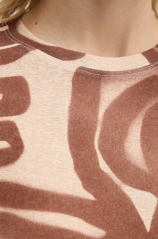 Majica dugih rukava Nanushka LYMEE NW24PFTP15215 smeđa