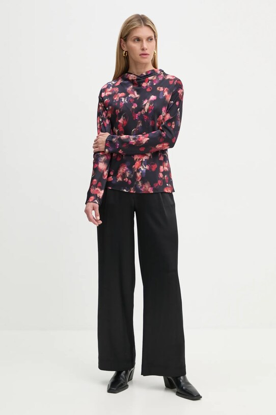 Шовкова блузка A.L.C. Georgia 5TOPS00103 чорний AW24