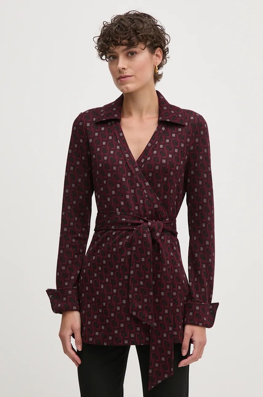 Mikina s prímesou vlny DIANE VON FURSTENBERG regular fialová DVFBL3S016