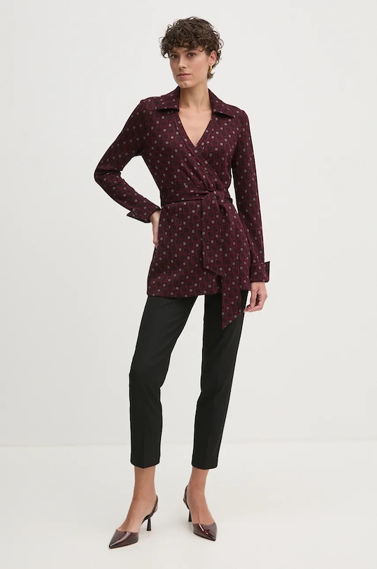 Mikina s prímesou vlny DIANE VON FURSTENBERG DVFBL3S016 fialová AW24