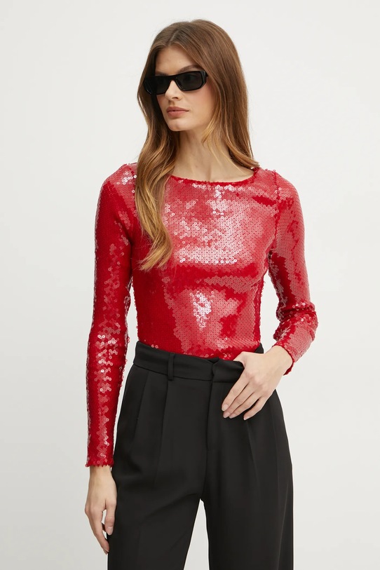 Bardot body BRENNA applique rosso 59567TB1