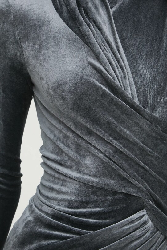 Βελούδινη μπλούζα Rick Owens Lilies LI02D5203VST γκρί