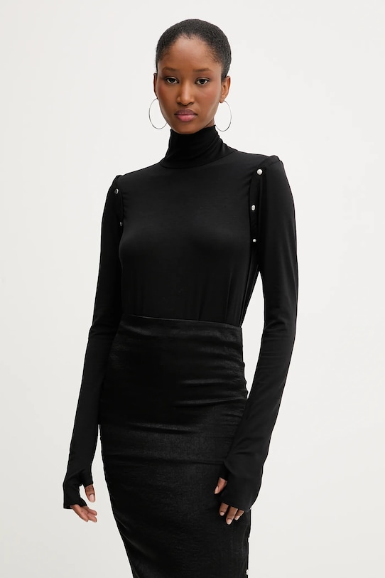 PRESSIAT bluză uni negru PRE118FW24