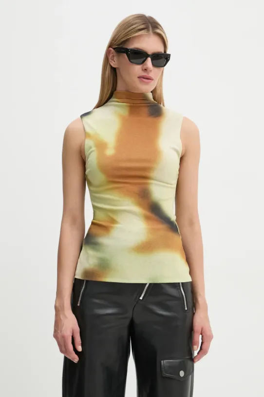 Nanushka bluzka ANNYKA casual zielony NW24FWTP32776