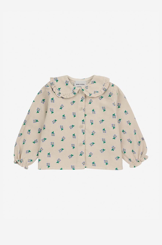Бавовняна блузка для немовлят Bobo Choses Pansy Flower 224AB026 бежевий AW24