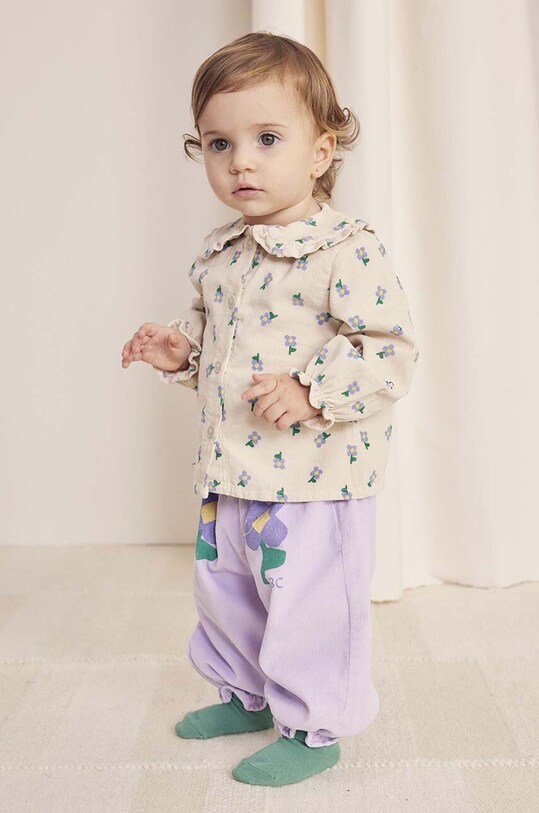 Βαμβακερή μπλούζα μωρού Bobo Choses Pansy Flower 224AB026