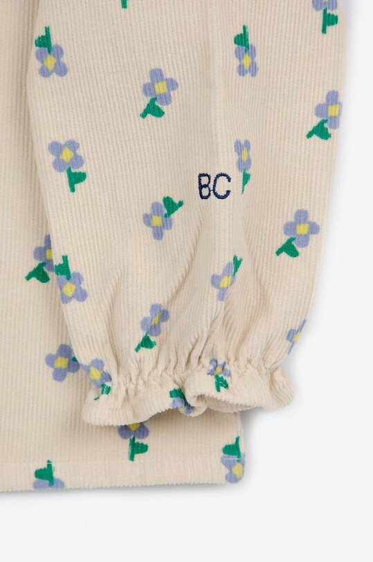 Βαμβακερή μπλούζα μωρού Bobo Choses Pansy Flower μπεζ 224AB026