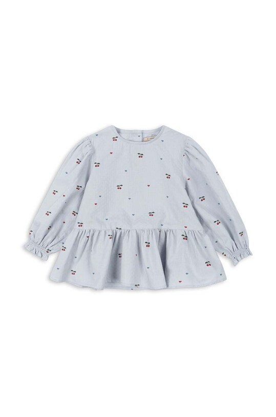 Konges Sløjd bluzka bawełniana dziecięca EVIA BLOUSE GOTS KS101395 niebieski AW24
